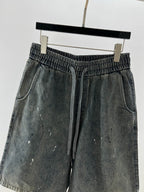 Grey Denim Washed Drawstring - Men's