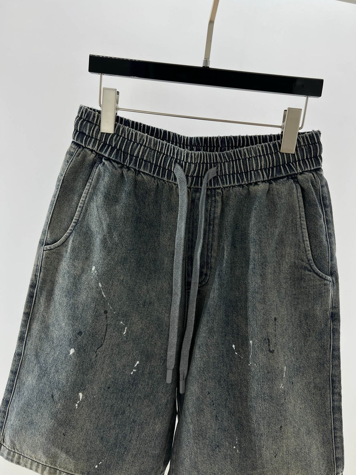 Grey Denim Washed Drawstring - Men's