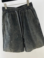 Grey Denim Washed Drawstring - Men's