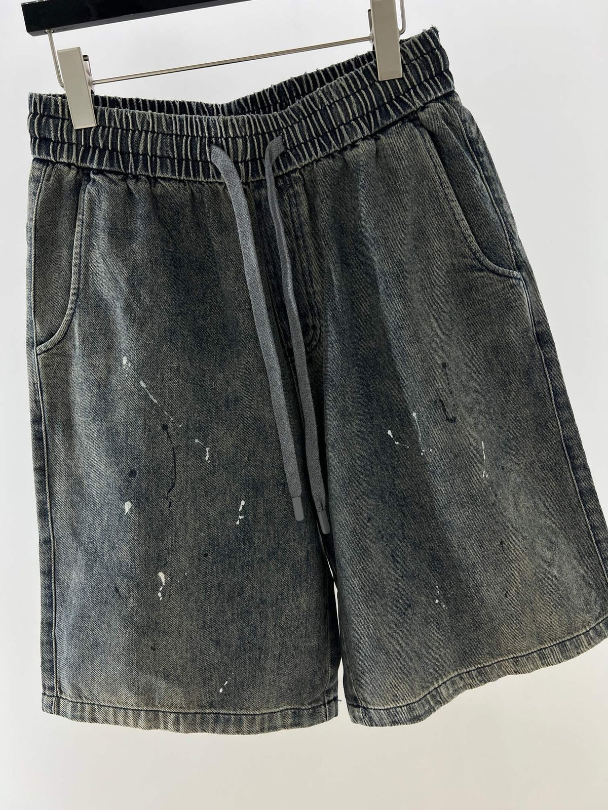 Grey Denim Washed Drawstring - Men's