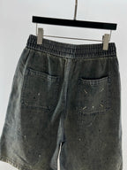 Grey Denim Washed Drawstring - Men's