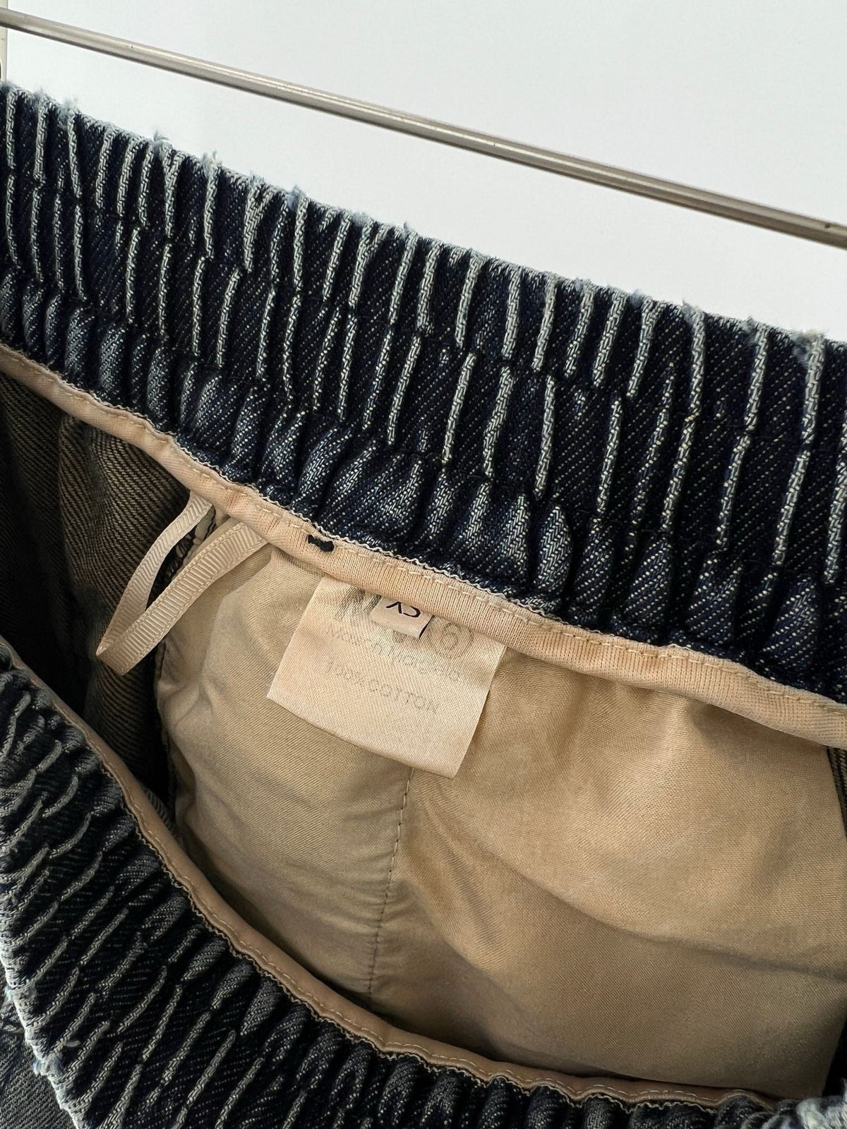 Grey Denim Washed Drawstring - Men's