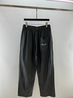 Black Cotton Drawstring Wide-Leg - Men's
