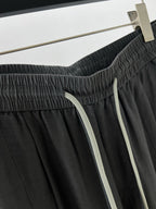 Black Cotton Drawstring Wide-Leg - Men's
