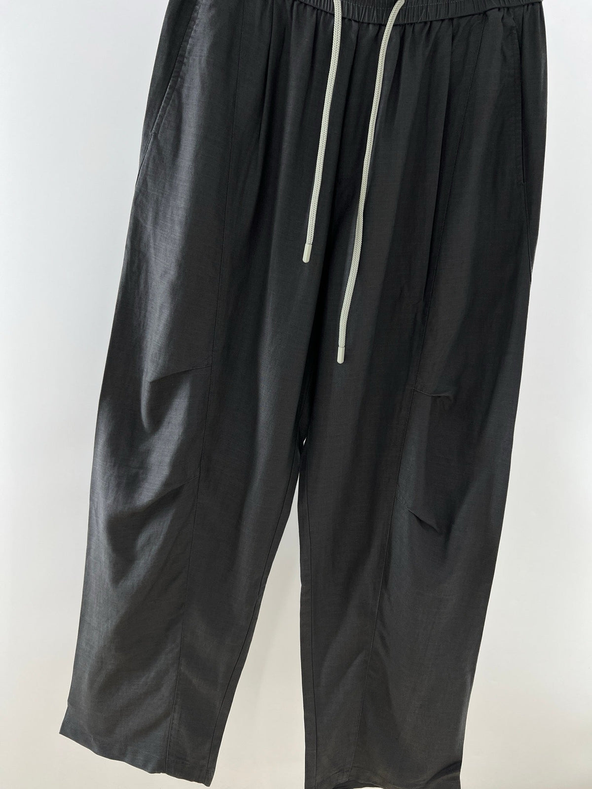Black Cotton Drawstring Wide-Leg - Men's