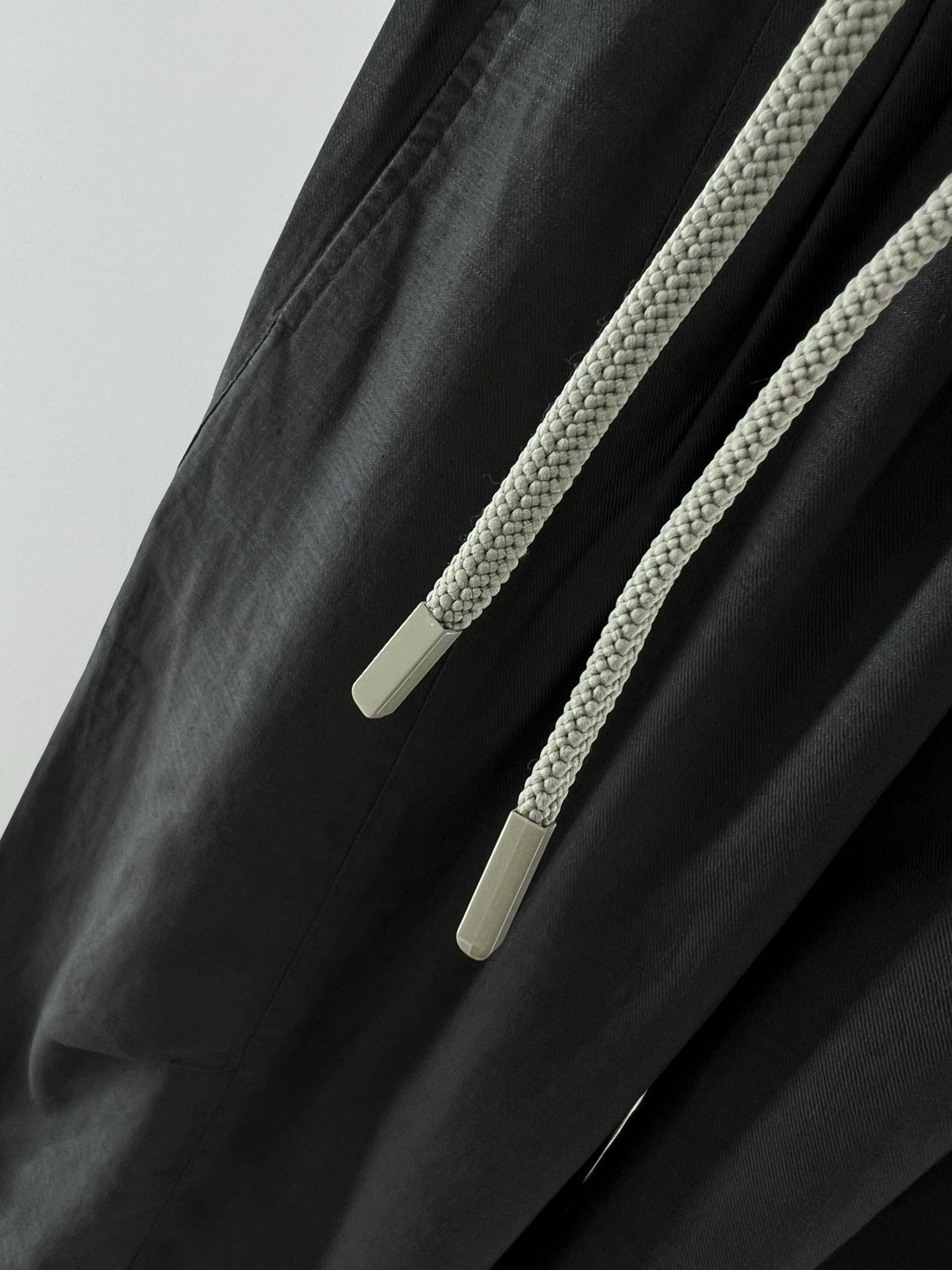 Black Cotton Drawstring Wide-Leg - Men's