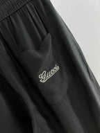 Black Cotton Drawstring Wide-Leg - Men's