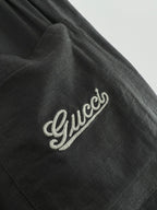 Black Cotton Drawstring Wide-Leg - Men's