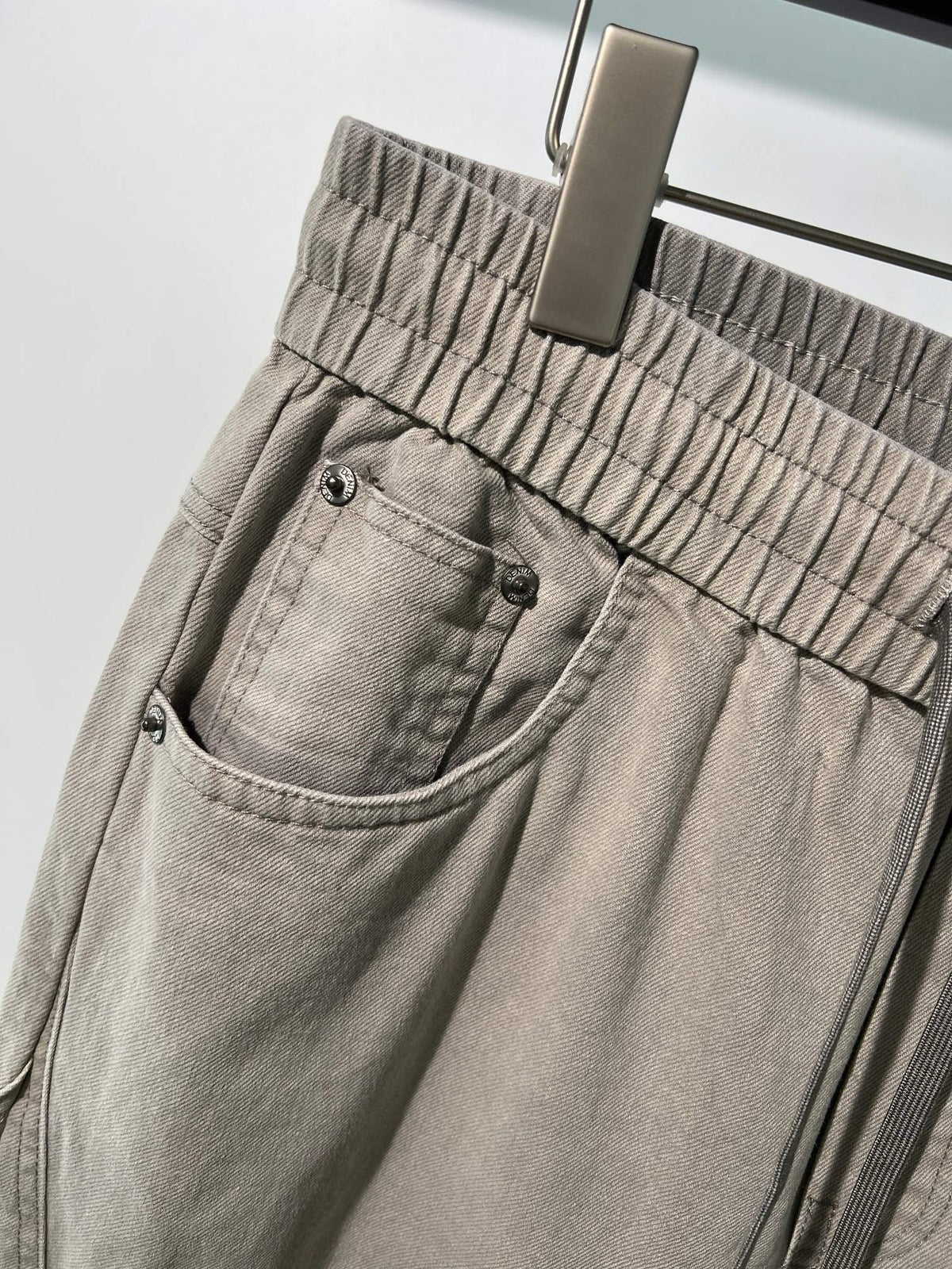 Beige Cotton Drawstring Wide-Leg - Men's