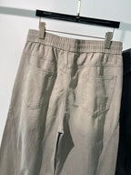 Beige Cotton Drawstring Wide-Leg - Men's