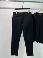 Black Wool Plain Straight - Women's