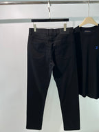 Black Wool Plain Straight - Women's