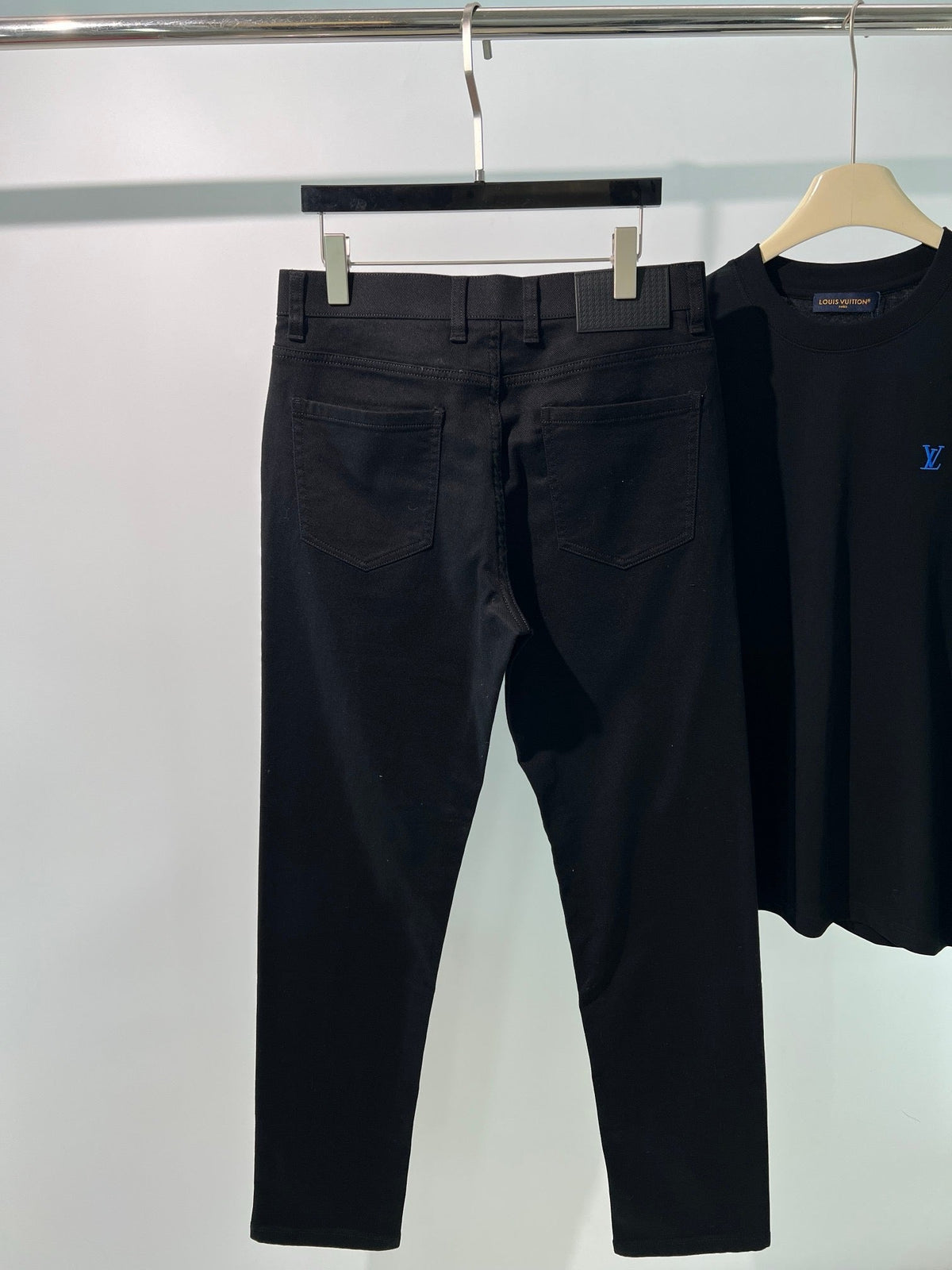 Black Wool Plain Straight - Women's