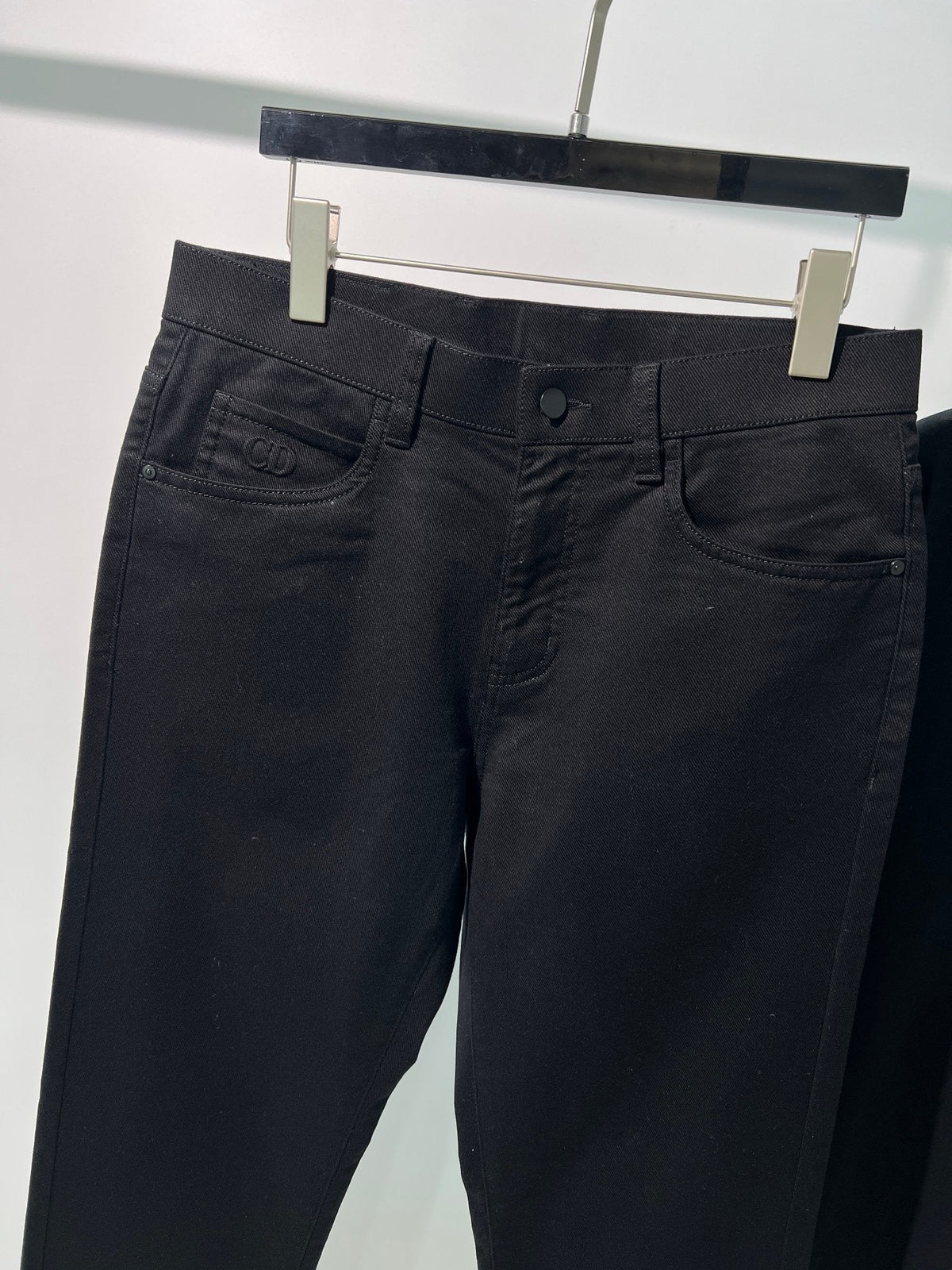 Black Wool Plain Straight - Women's