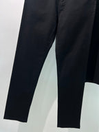 Black Wool Plain Straight - Women's