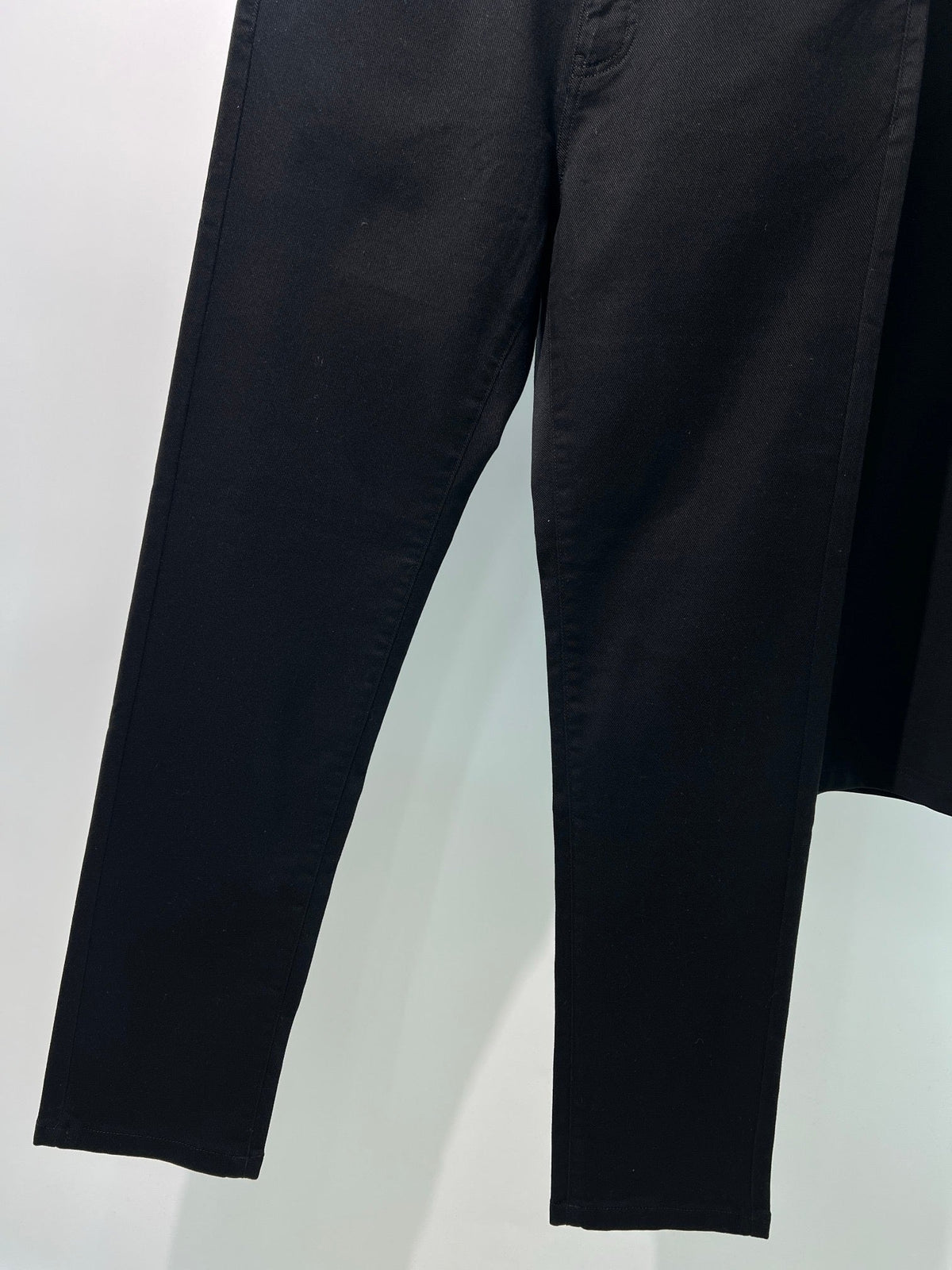 Black Wool Plain Straight - Women's