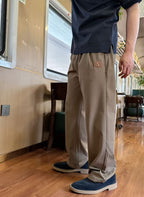 Olive Cotton Plain Straight - Men's