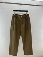 Olive Cotton Plain Straight - Men's