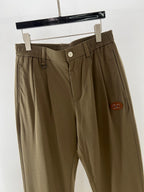 Olive Cotton Plain Straight - Men's