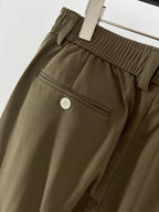 Olive Cotton Plain Straight - Men's