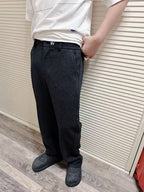 Black Wool Tailored Straight - Men's