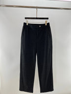 Black Wool Tailored Straight - Men's