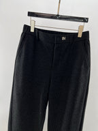 Black Wool Tailored Straight - Men's