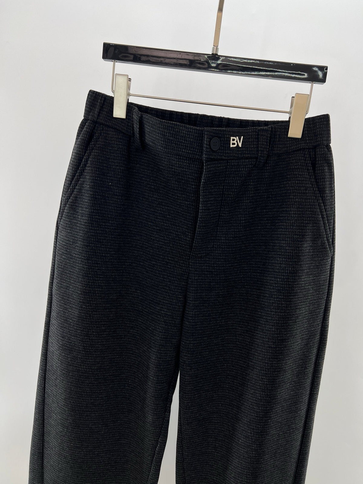 Black Wool Tailored Straight - Men's