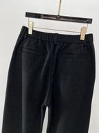 Black Wool Tailored Straight - Men's