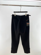 Black Wool Pleated Straight - Men's