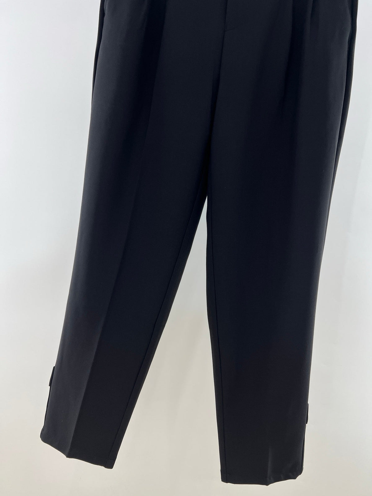 Black Wool Pleated Straight - Men's