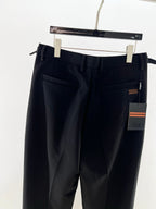 Black Wool Pleated Straight - Men's
