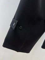 Black Wool Pleated Straight - Men's