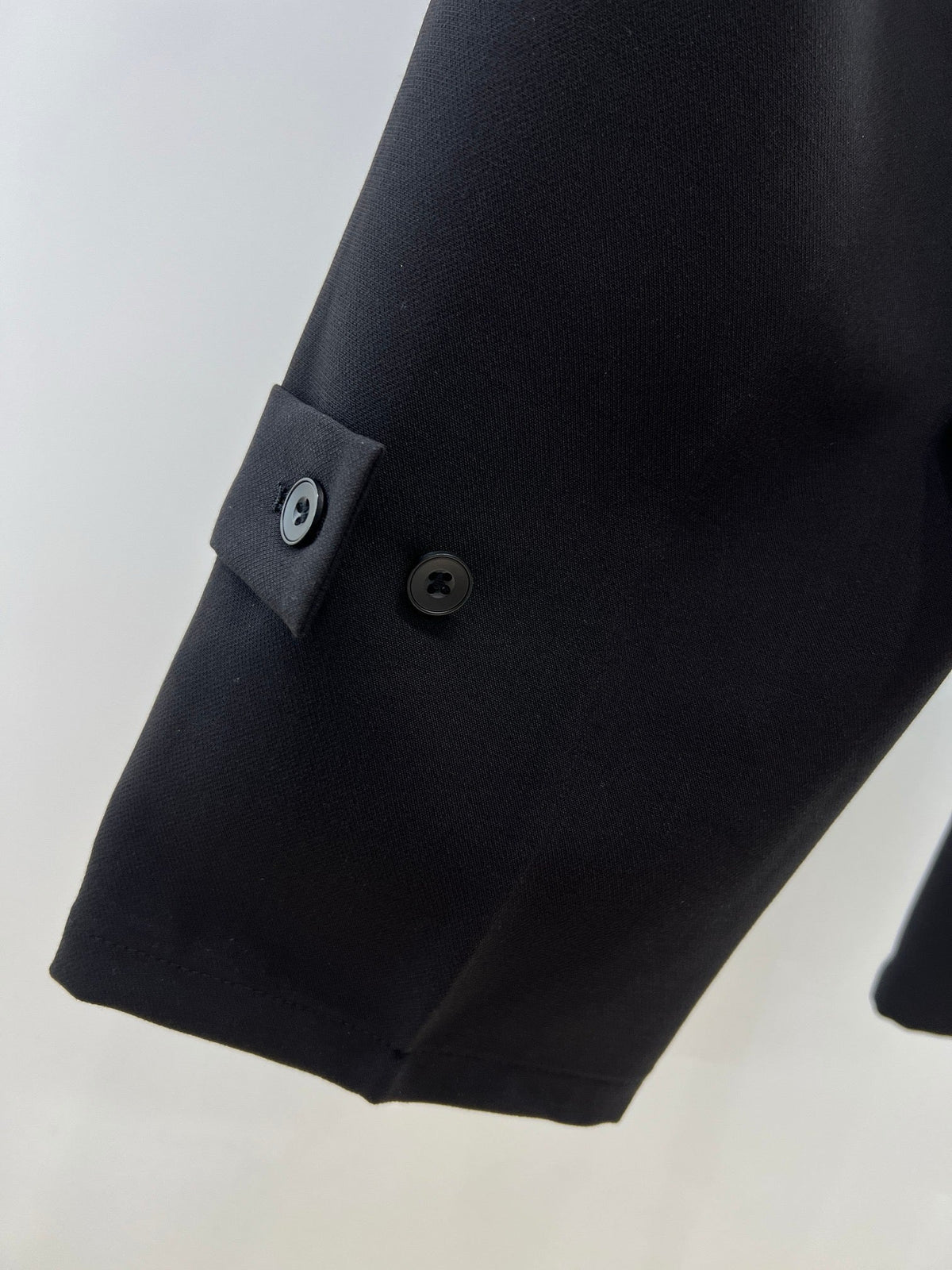 Black Wool Pleated Straight - Men's