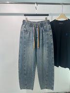 Blue Denim Drawstring Straight - Men's
