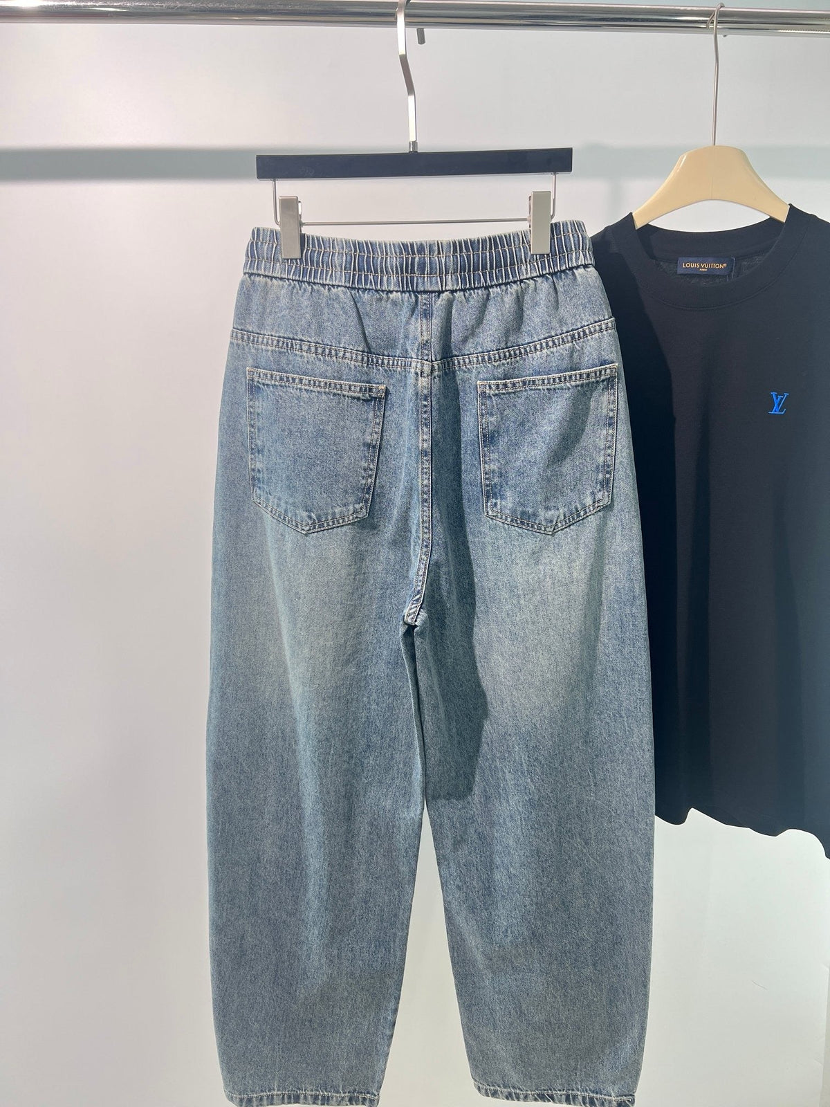 Blue Denim Drawstring Straight - Men's