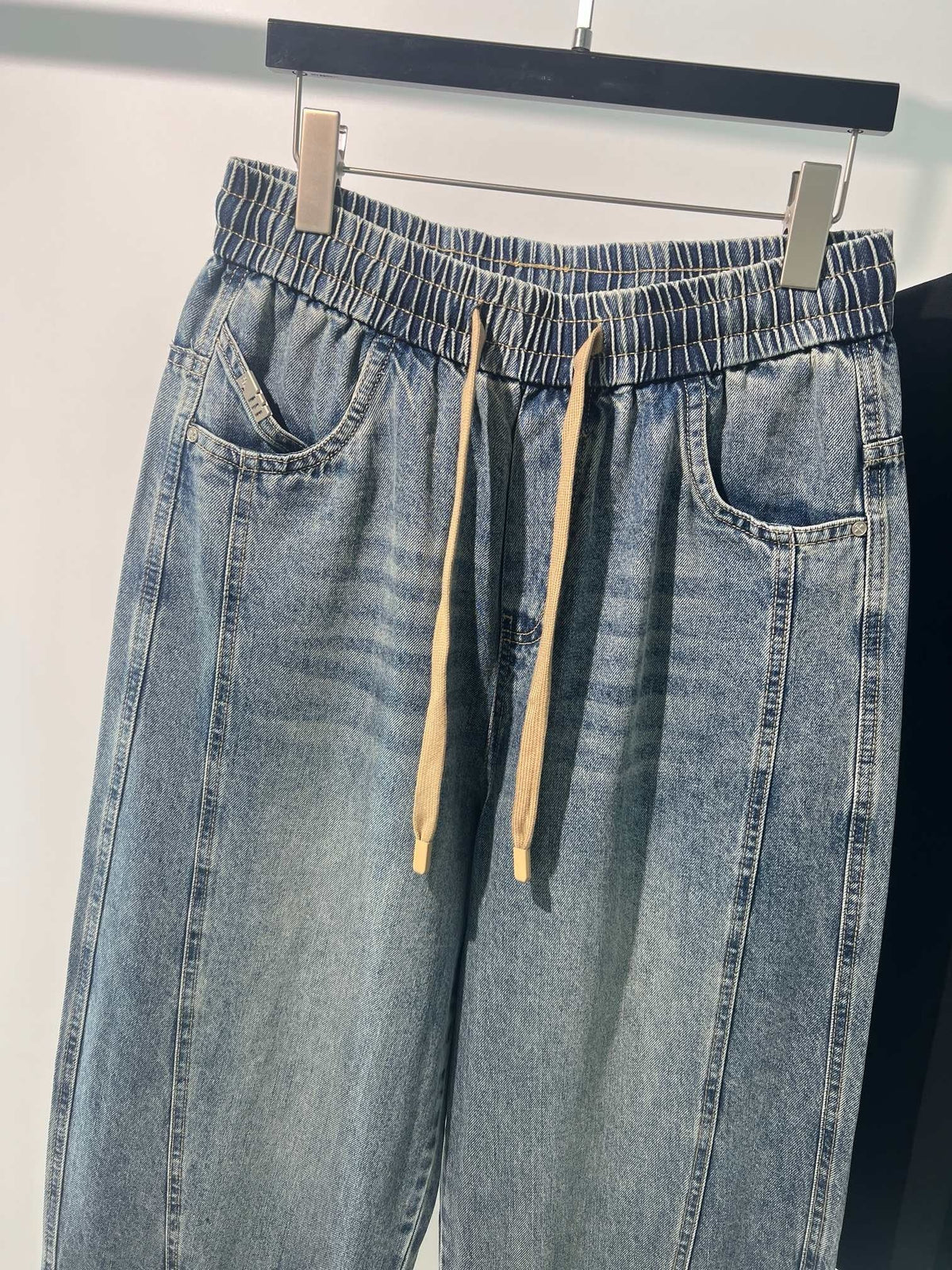 Blue Denim Drawstring Straight - Men's