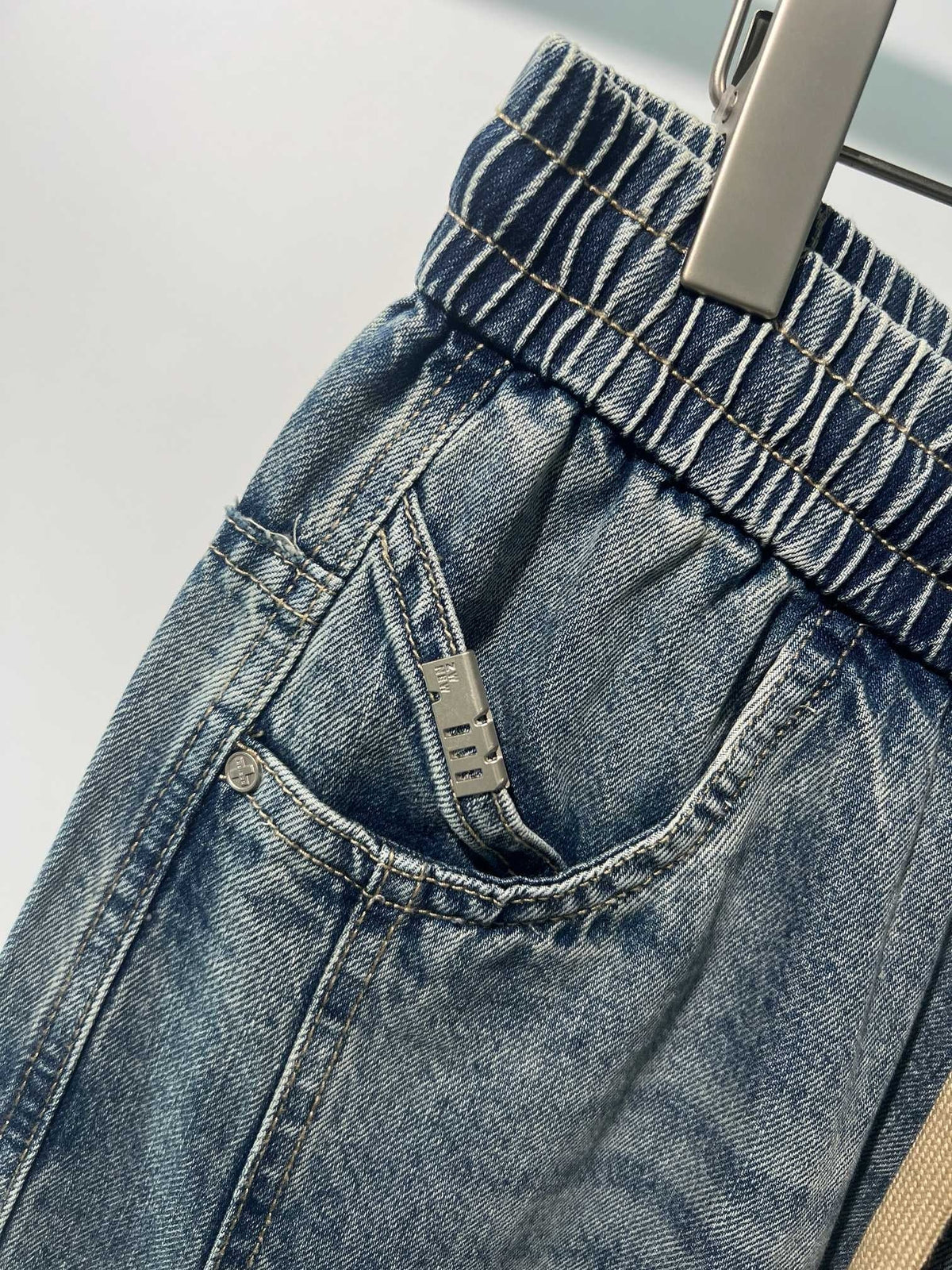 Blue Denim Drawstring Straight - Men's