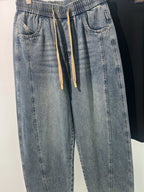 Blue Denim Drawstring Straight - Men's