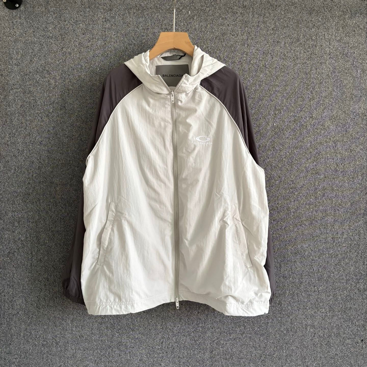 Cream Nylon Colourblock Blouson - Men's