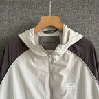 Cream Nylon Colourblock Blouson - Men's