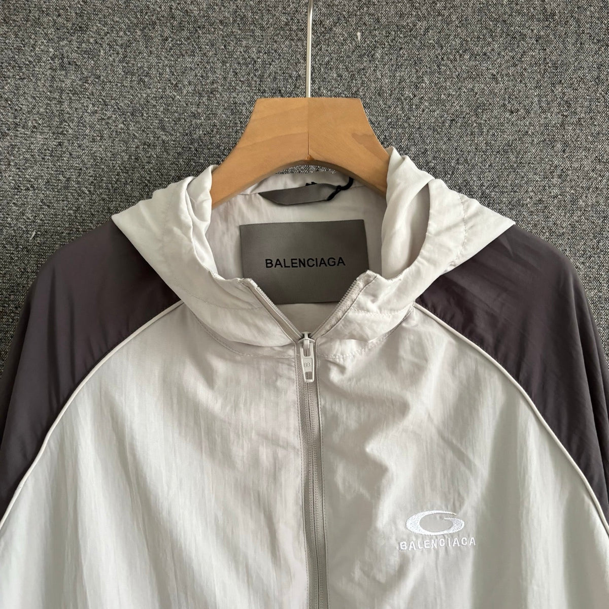 Cream Nylon Colourblock Blouson - Men's