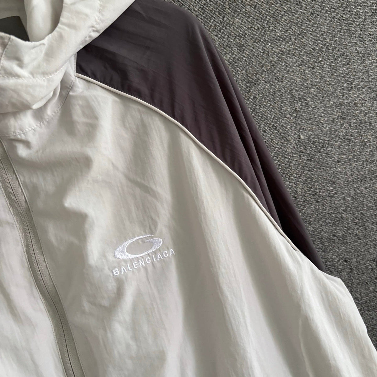 Cream Nylon Colourblock Blouson - Men's