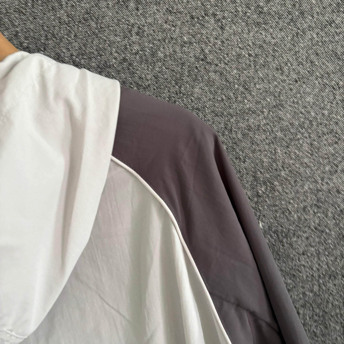Cream Nylon Colourblock Blouson - Men's