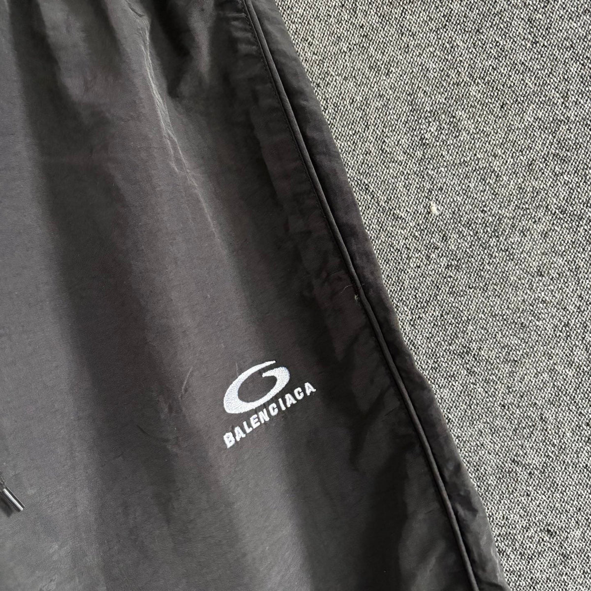 Grey Nylon Logo Drawstring - Men's