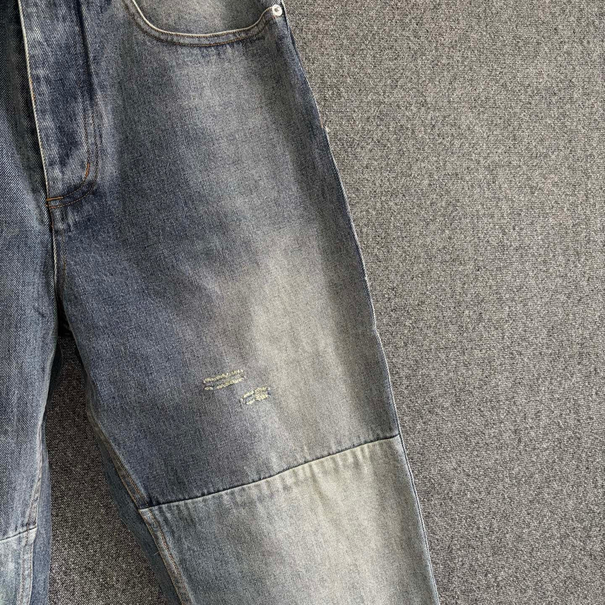 Blue Denim Panelled Straight - Men's