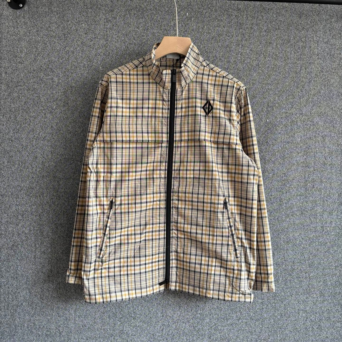 Cream Cotton Check Hooded - Men's