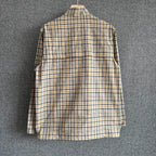Cream Cotton Check Hooded - Men's