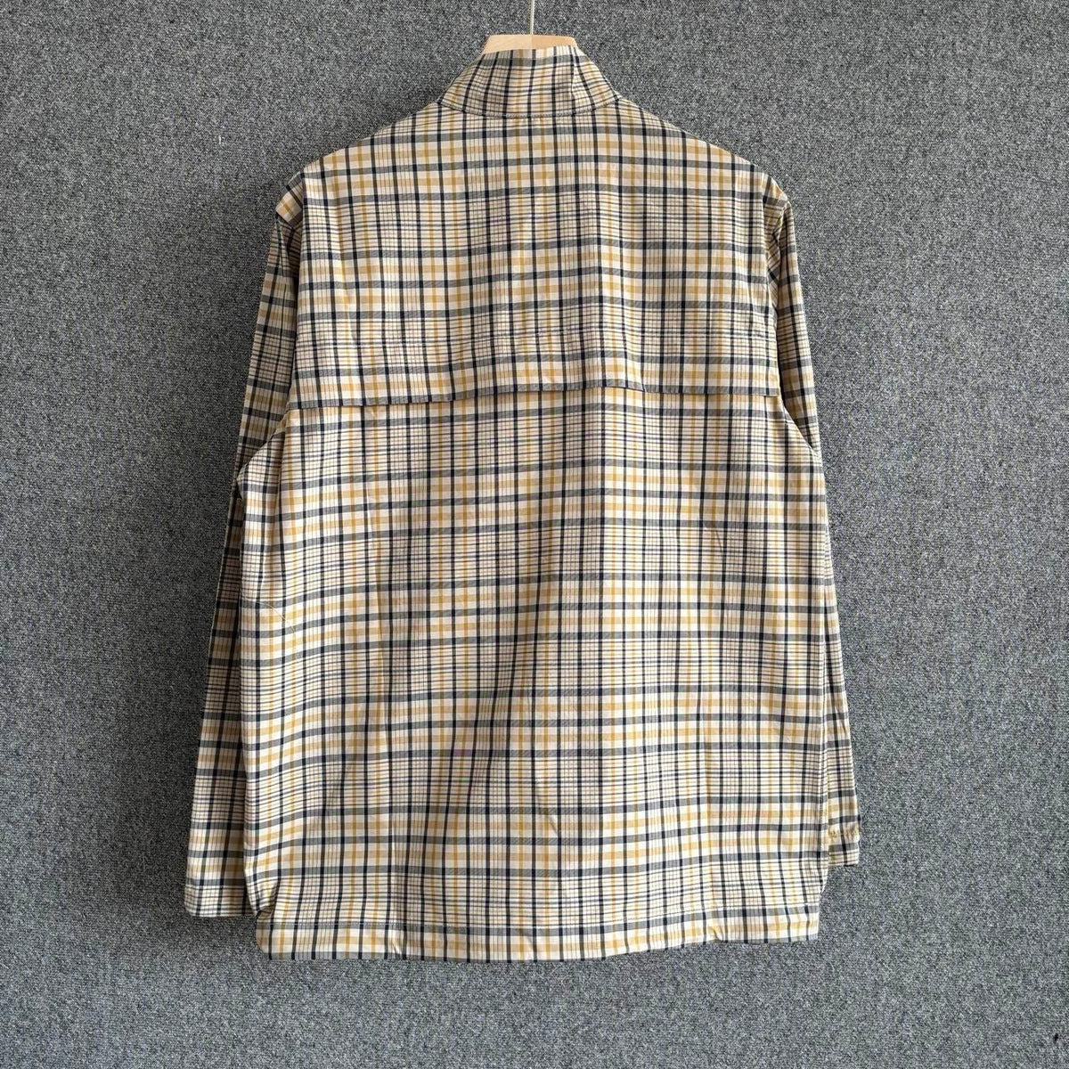 Cream Cotton Check Hooded - Men's