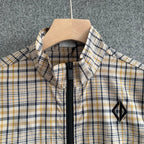 Cream Cotton Check Hooded - Men's